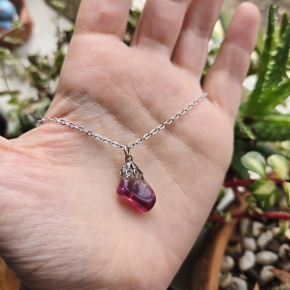 Vintage Carved Quartz Boho Bohemian Stone Necklace - Picture 4 of 13